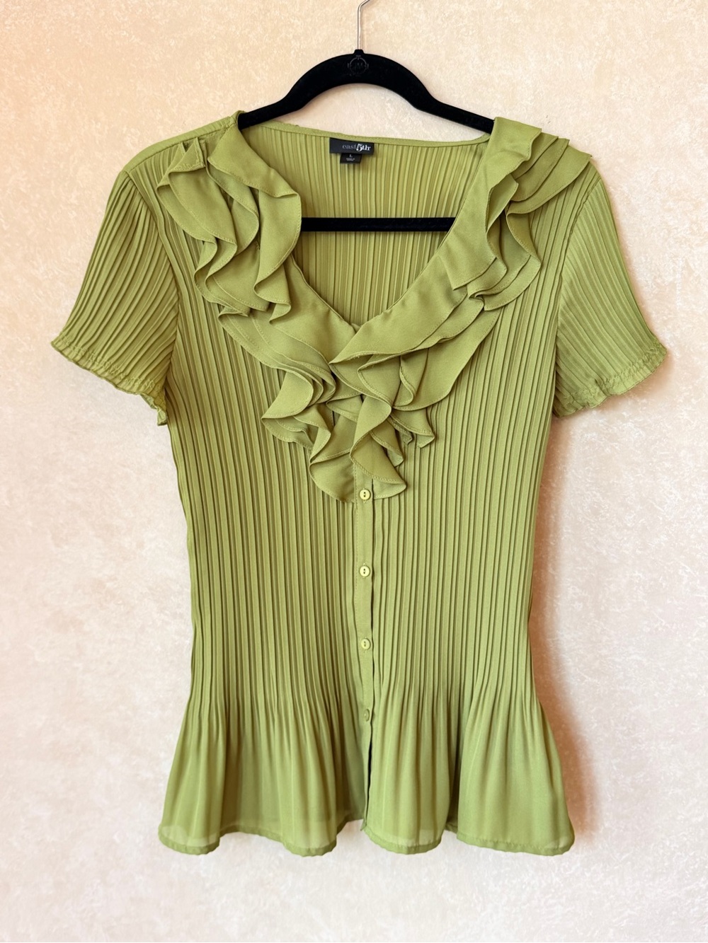 Vintage Y2K East 5th Pleated Ruffle Button Down Blouse